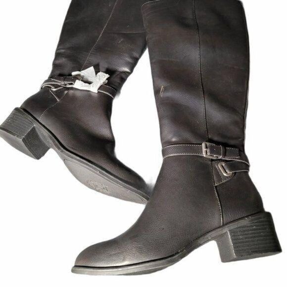 Chaps Shoes - Chaps Womens Rhiannan-W Black Riding Boots Sz 6B